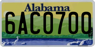 AL license plate 6AC0700