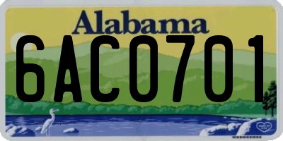 AL license plate 6AC0701