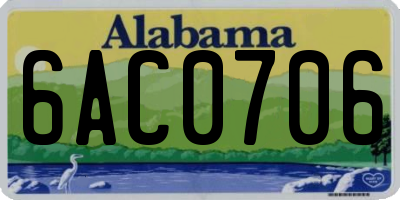 AL license plate 6AC0706