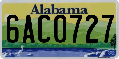 AL license plate 6AC0727