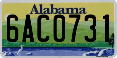 AL license plate 6AC0731