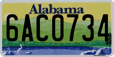 AL license plate 6AC0734