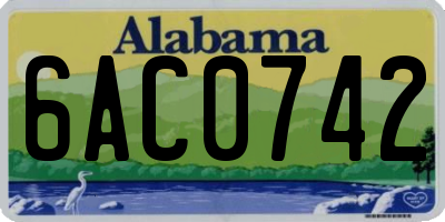 AL license plate 6AC0742