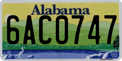 AL license plate 6AC0747