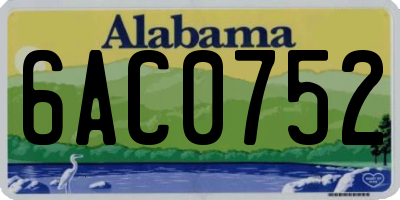AL license plate 6AC0752