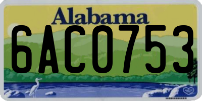 AL license plate 6AC0753