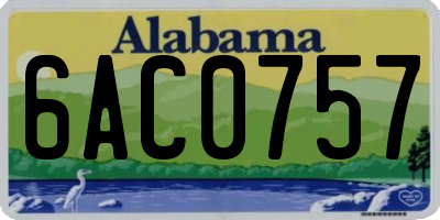 AL license plate 6AC0757