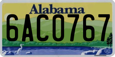 AL license plate 6AC0767