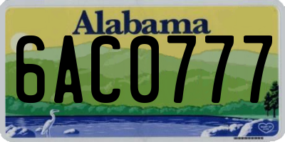 AL license plate 6AC0777