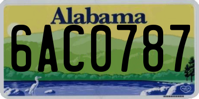 AL license plate 6AC0787