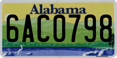 AL license plate 6AC0798