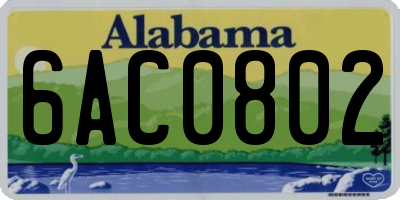 AL license plate 6AC0802
