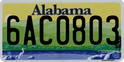 AL license plate 6AC0803