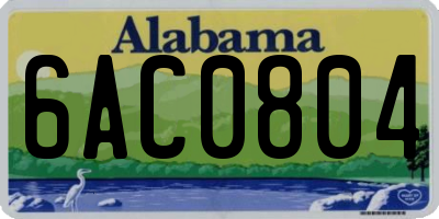 AL license plate 6AC0804