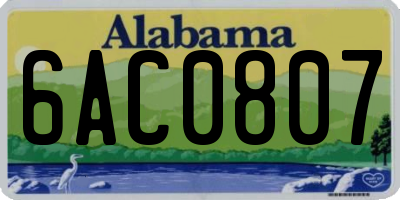 AL license plate 6AC0807