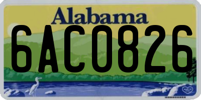 AL license plate 6AC0826