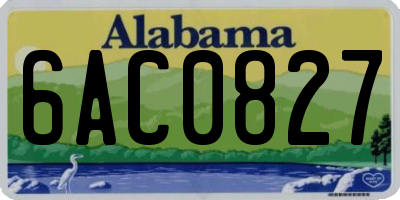 AL license plate 6AC0827