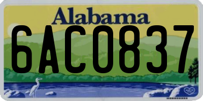 AL license plate 6AC0837