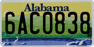 AL license plate 6AC0838