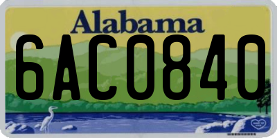AL license plate 6AC0840