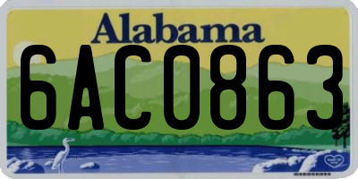 AL license plate 6AC0863