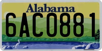 AL license plate 6AC0881