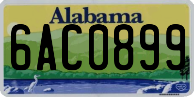 AL license plate 6AC0899