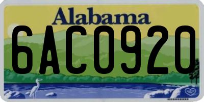 AL license plate 6AC0920