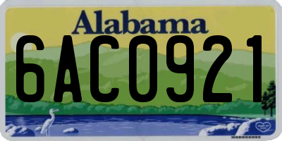 AL license plate 6AC0921