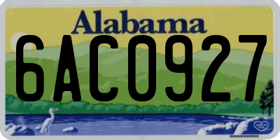 AL license plate 6AC0927