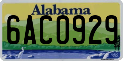 AL license plate 6AC0929