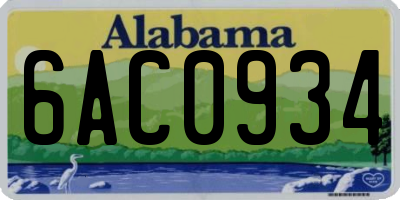 AL license plate 6AC0934