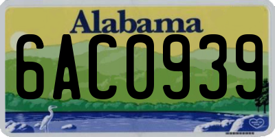 AL license plate 6AC0939