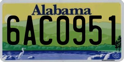AL license plate 6AC0951