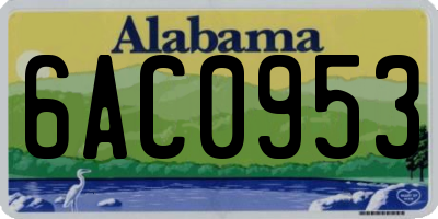 AL license plate 6AC0953