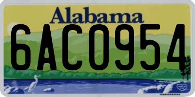 AL license plate 6AC0954