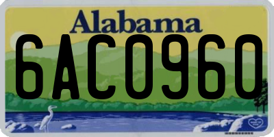 AL license plate 6AC0960