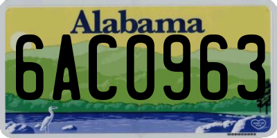 AL license plate 6AC0963
