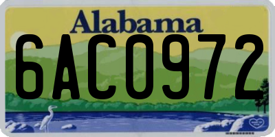 AL license plate 6AC0972