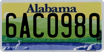 AL license plate 6AC0980