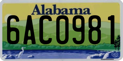 AL license plate 6AC0981