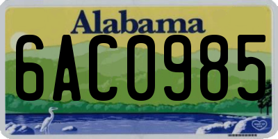 AL license plate 6AC0985
