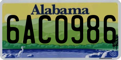 AL license plate 6AC0986