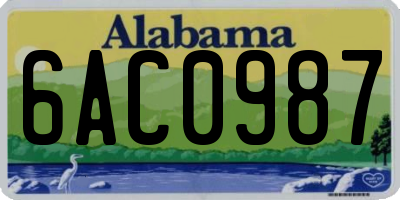 AL license plate 6AC0987