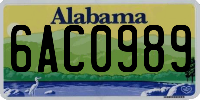 AL license plate 6AC0989