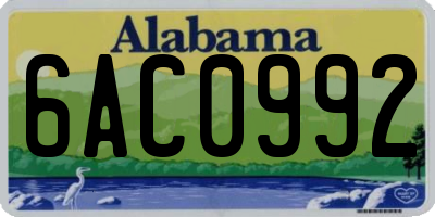 AL license plate 6AC0992