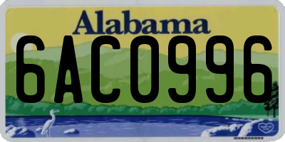 AL license plate 6AC0996