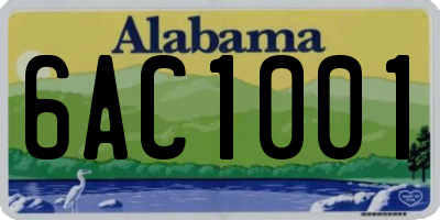 AL license plate 6AC1001