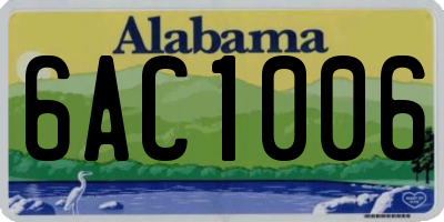 AL license plate 6AC1006