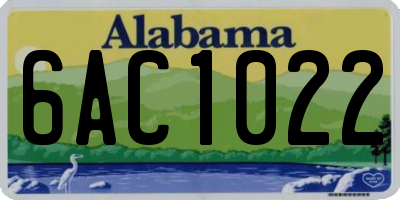 AL license plate 6AC1022